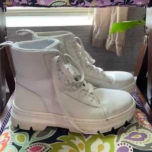 Dr Martins white combat boot
